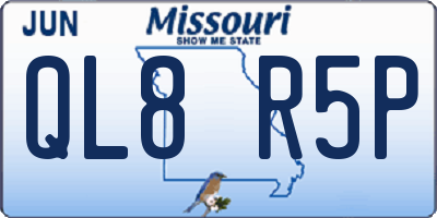 MO license plate QL8R5P