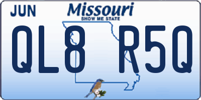 MO license plate QL8R5Q