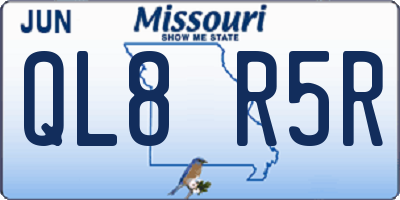 MO license plate QL8R5R