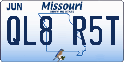 MO license plate QL8R5T
