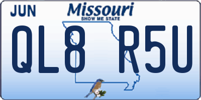 MO license plate QL8R5U