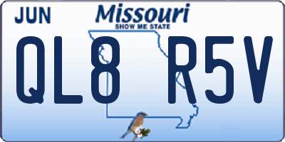MO license plate QL8R5V