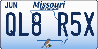 MO license plate QL8R5X
