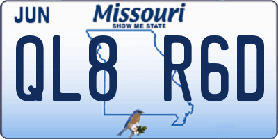 MO license plate QL8R6D