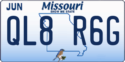 MO license plate QL8R6G