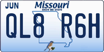 MO license plate QL8R6H