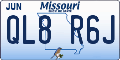 MO license plate QL8R6J