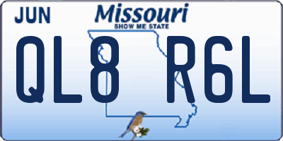 MO license plate QL8R6L