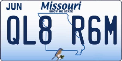 MO license plate QL8R6M