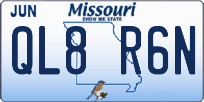 MO license plate QL8R6N