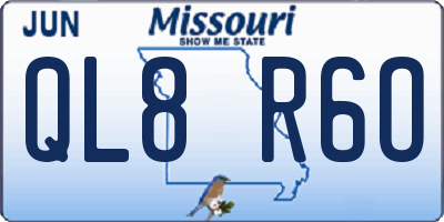 MO license plate QL8R6O