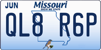 MO license plate QL8R6P