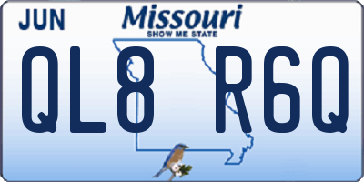MO license plate QL8R6Q