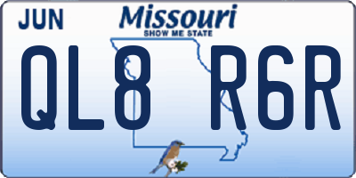 MO license plate QL8R6R