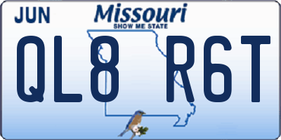 MO license plate QL8R6T