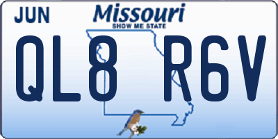 MO license plate QL8R6V