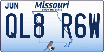 MO license plate QL8R6W