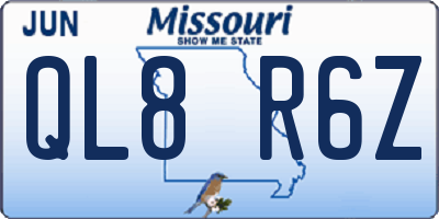 MO license plate QL8R6Z