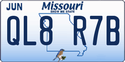 MO license plate QL8R7B