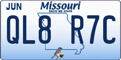MO license plate QL8R7C
