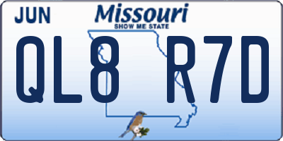 MO license plate QL8R7D