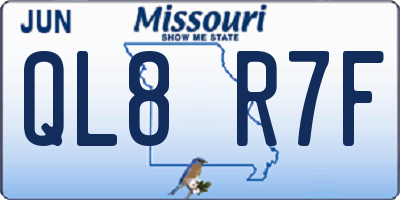 MO license plate QL8R7F