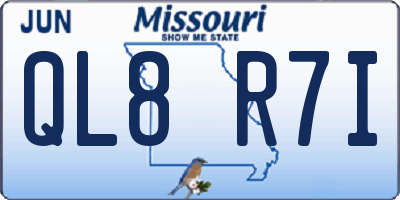 MO license plate QL8R7I