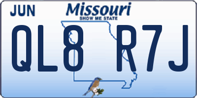 MO license plate QL8R7J
