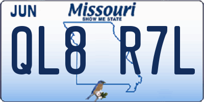 MO license plate QL8R7L