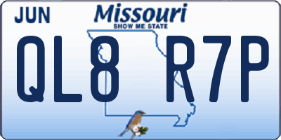 MO license plate QL8R7P