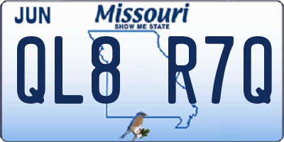 MO license plate QL8R7Q