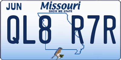 MO license plate QL8R7R