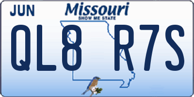 MO license plate QL8R7S