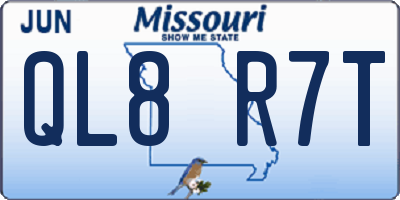 MO license plate QL8R7T