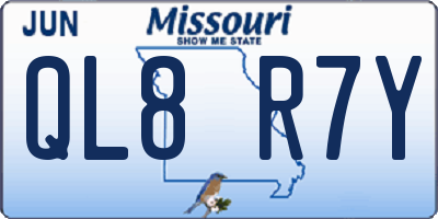 MO license plate QL8R7Y