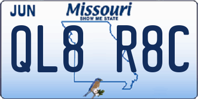 MO license plate QL8R8C