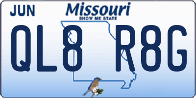 MO license plate QL8R8G