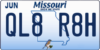 MO license plate QL8R8H
