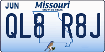 MO license plate QL8R8J