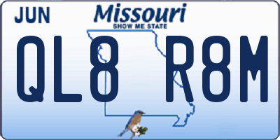 MO license plate QL8R8M