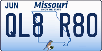 MO license plate QL8R8O