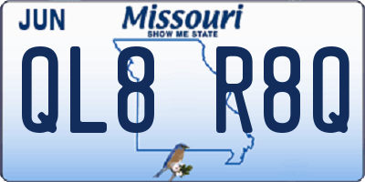 MO license plate QL8R8Q