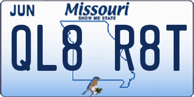 MO license plate QL8R8T