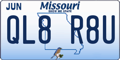 MO license plate QL8R8U