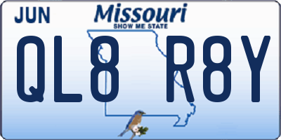 MO license plate QL8R8Y