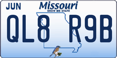 MO license plate QL8R9B