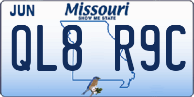 MO license plate QL8R9C