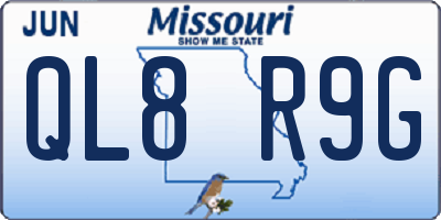 MO license plate QL8R9G