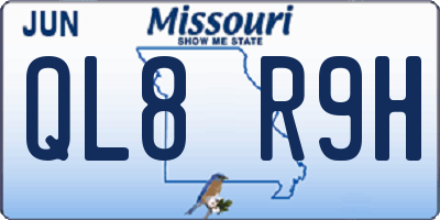 MO license plate QL8R9H