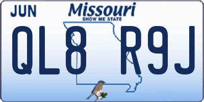 MO license plate QL8R9J